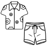 Combo Hawaiian Shirt + Women Short